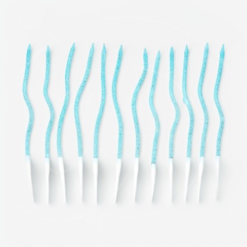 Свечи декоративные "Серпантин" Голубые с блёстками 10 шт 10967713