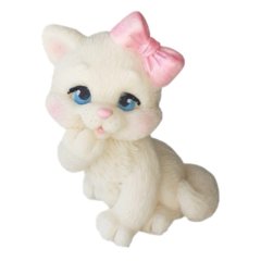 Фигурка из шоколадной глазури 3D Кошка с бантиком ГФК002