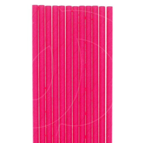 Бумажные трубочки "Ярко-розовые" 12 шт 3120574