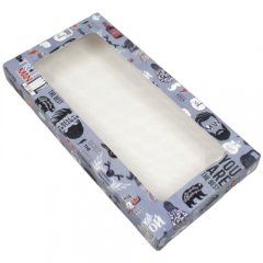 Коробка для шоколадной плитки с окном "Борода" 16,5х8,5х1,5 см НКУ-50-Борода