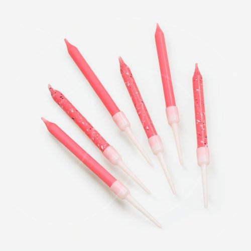 Свечи декоративные "Розовые в крапинку" 9 см 6 шт 10603274