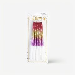 Свечи декоративные "Красно-золотой градиент" 8 см 190285