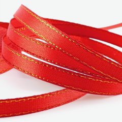 Лента для декора и упаковки атласная Красная с люрексом 6 мм 23 м 1902785