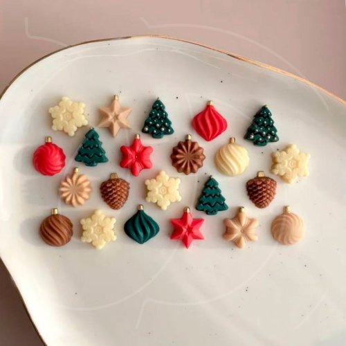 Молд силиконовый "Зимний декор мини" 										