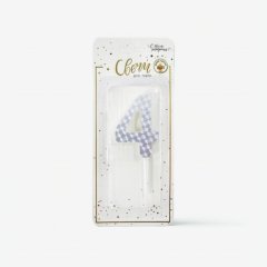 Свеча декоративная Цифра "4" Голография 191070