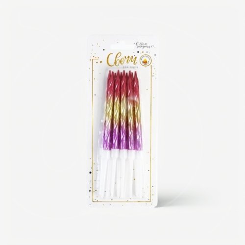 Свечи декоративные "Красно-золотой градиент" 8 см 190285