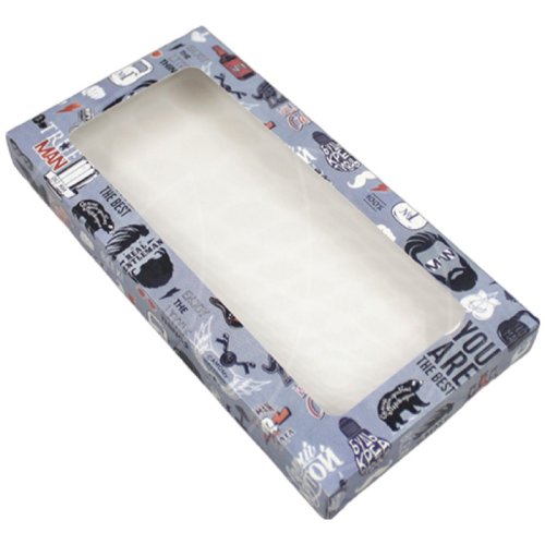 Коробка для шоколадной плитки с окном "Борода" 16,5х8,5х1,5 см НКУ-50-Борода