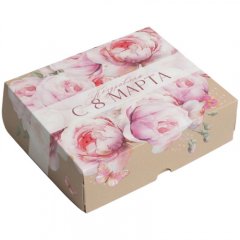 Коробка для сладостей &quot;С 8 марта&quot; крафт 17x20x6 см 7150216