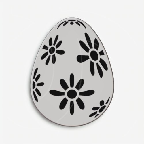 Топпер декоративный акриловый "Яйцо пасхальное. Цветы" Серебро 4 см ТСК429